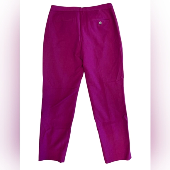 J.Crew Trousers Fuchsia Frilly Formal Size 4 Wool Blend - Picture 6 of 11